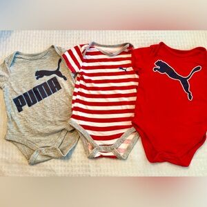 Puma Baby Boy Bodysuit‎ Bundle 3–6M 3-Piece Logo Onesie Set Sporty Athleisure